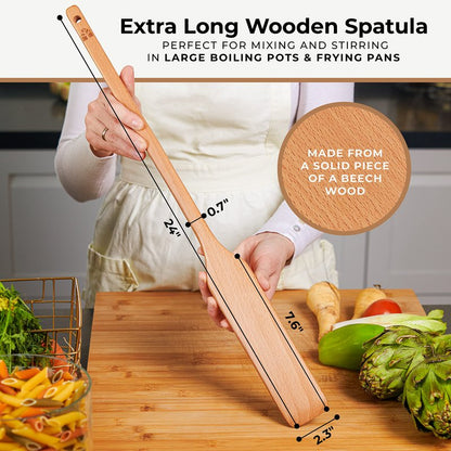 Wooden Paddle for Cooking, Stirring Paddle – 24" Crawfish Paddle – Heavy Duty Long Wooden Spoon for Large Stock Pots by Woodenhouse