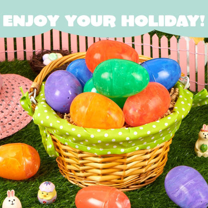 JOYIN 30 Pcs Plastic Iridescent Printed Bright Easter Eggs 3.15" Tall for Easter Hunt, Basket Stuffers Fillers, Classroom Prize Supplies, Filling Treats and Party Favor