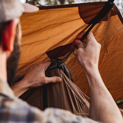 Gazelle Tents™ G6 Cool Top 6-Sided Portable Gazebo, Easy Pop-Up Hub Screen Tent, Waterproof, UV Resistant, 8-Person & Table, Badlands Brown, 91” x 139” x 123”, GG620BR