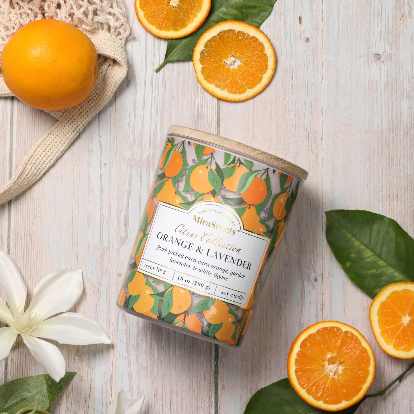 Citrus Candle,Orange & Lavender Scented Candles,Summer Candles for Home & Kitchen,Soy Wax Scented Candle,10oz