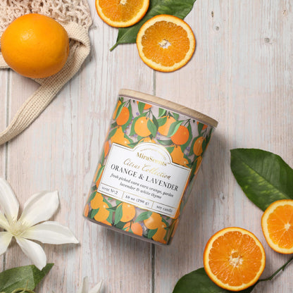 Citrus Candle,Orange & Lavender Scented Candles,Summer Candles for Home & Kitchen,Soy Wax Scented Candle,10oz