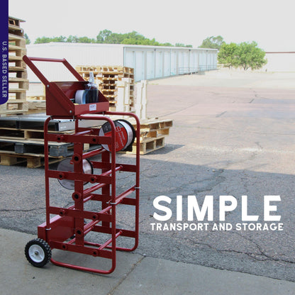 BISupply Electrical Wire Spool Rack - 11 Axle Portable Bulk Cable Reel - 150lb Capacity Wire Caddy Dolly Cart with Storage Tray
