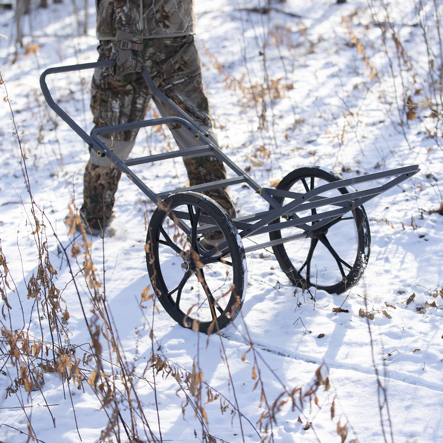 Rivers Edge® Game Cart, Haul Large Game, Tri-Fold Design, from Folded to Full Use, Durable, 300 lb. Hauling Capacity, RE790 Black