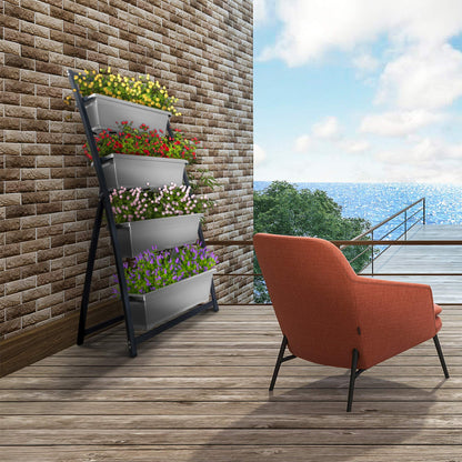 Outland Living 4-Ft Raised Garden Bed - Vertical Garden Freestanding Elevated Planters 4 Container Boxes - Good for Patio Balcony Indoor Outdoor - Perfect to Grow Vegetables Herbs Flowers