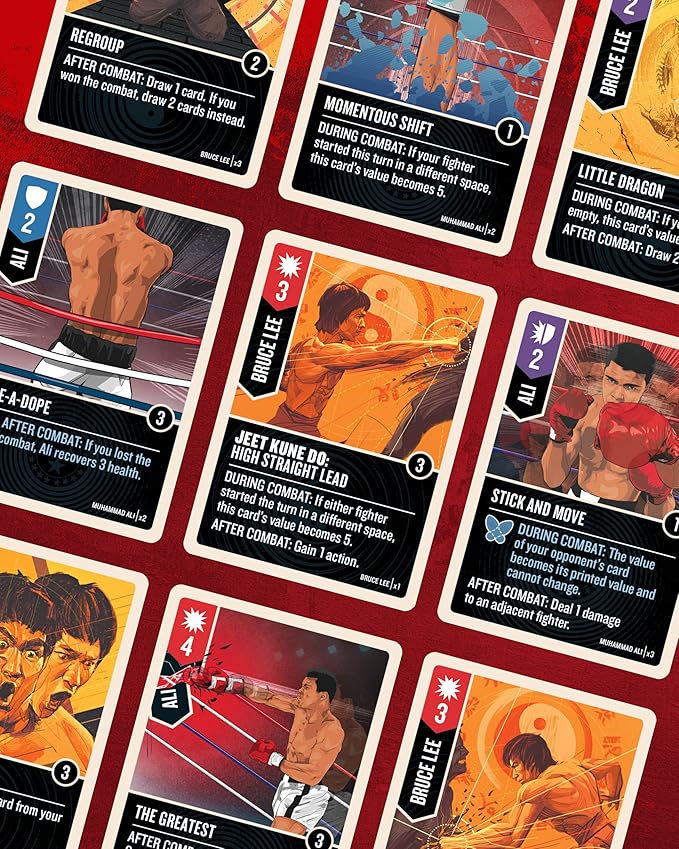 Restoration Games Unmatched Muhammad Ali vs Bruce Lee - Strategy Board Game for 2 Players - Heroes Expansion with Miniatures Unique Decks and Abilities - 20 Min Playtime - Ages 9+