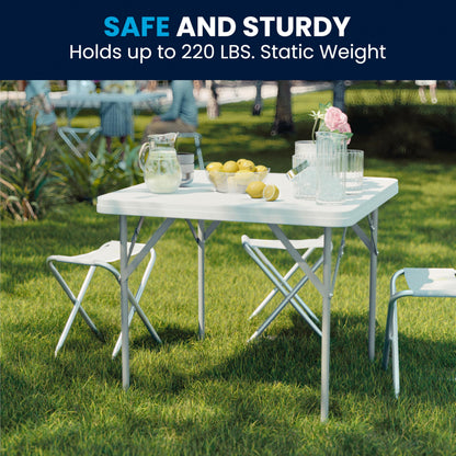 Flash Furniture Square Plastic Folding Event Tables, Set of 12, Granite White