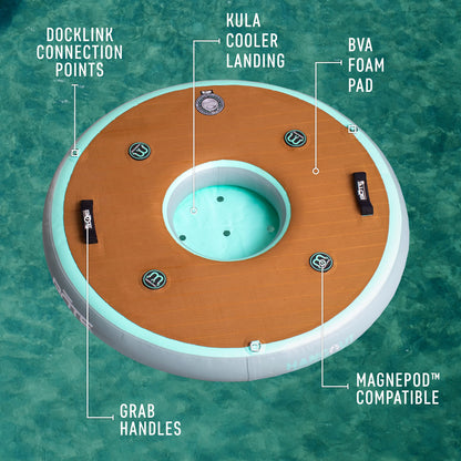 BOTE Floating Hangout Suite Drink Bar Aero Inflatable Hangout Bar Raft Kula 5 Cooler Compatible Center, MAGNEPod Compatible Travel Friendly Packable Portable Towable