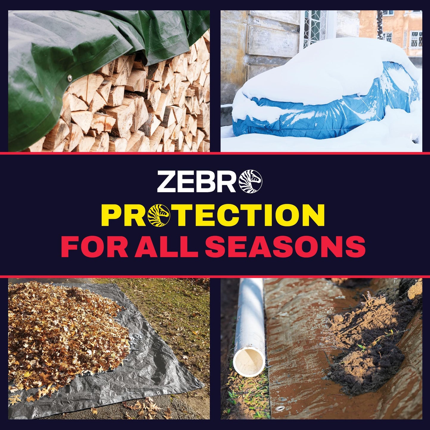 12' x 25' Brown Heavy Duty Tarp with Grommets Reinforced - 16 Mil Thick - Double Sided Plastic Tarps Waterproof - Large Tarpaulin Cover for Outdoor Camping Over/Under Tent Tarp RV Roof Rain - Zebro