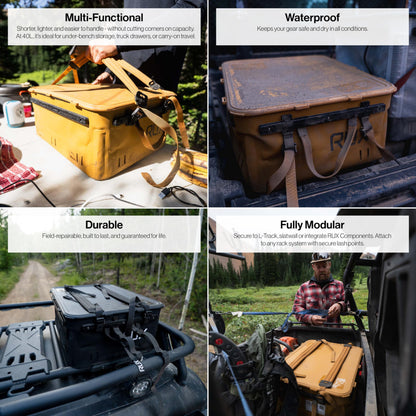 RUX 40L Collapsible Gear Box (Black) - Modular Adventure Storage Solution For Camping Storage, Overlanding, Off-road And Van Life - Weatherproof, Durable and Multifunctional