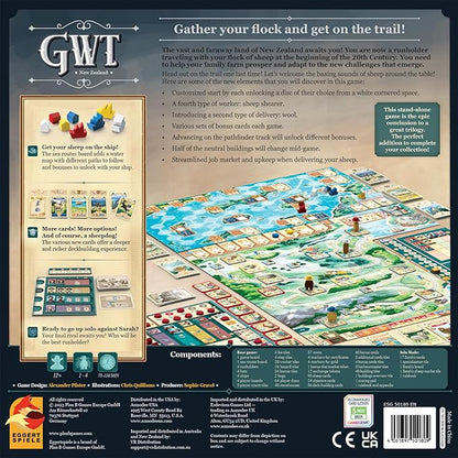Great Western Trail 2nd Edition New Zealand Board Game - Embark on a Unique Cattle Ranching Adventure! Strategy Game for Kids &amp Adults Ages 12+ 1-4 Players 75-150 Min Playtime Made by Eggertspi