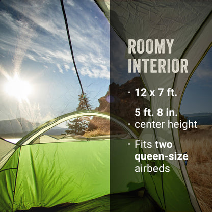 Coleman Camping Tent | 8 Person Montana Cabin Tent with Hinged Door