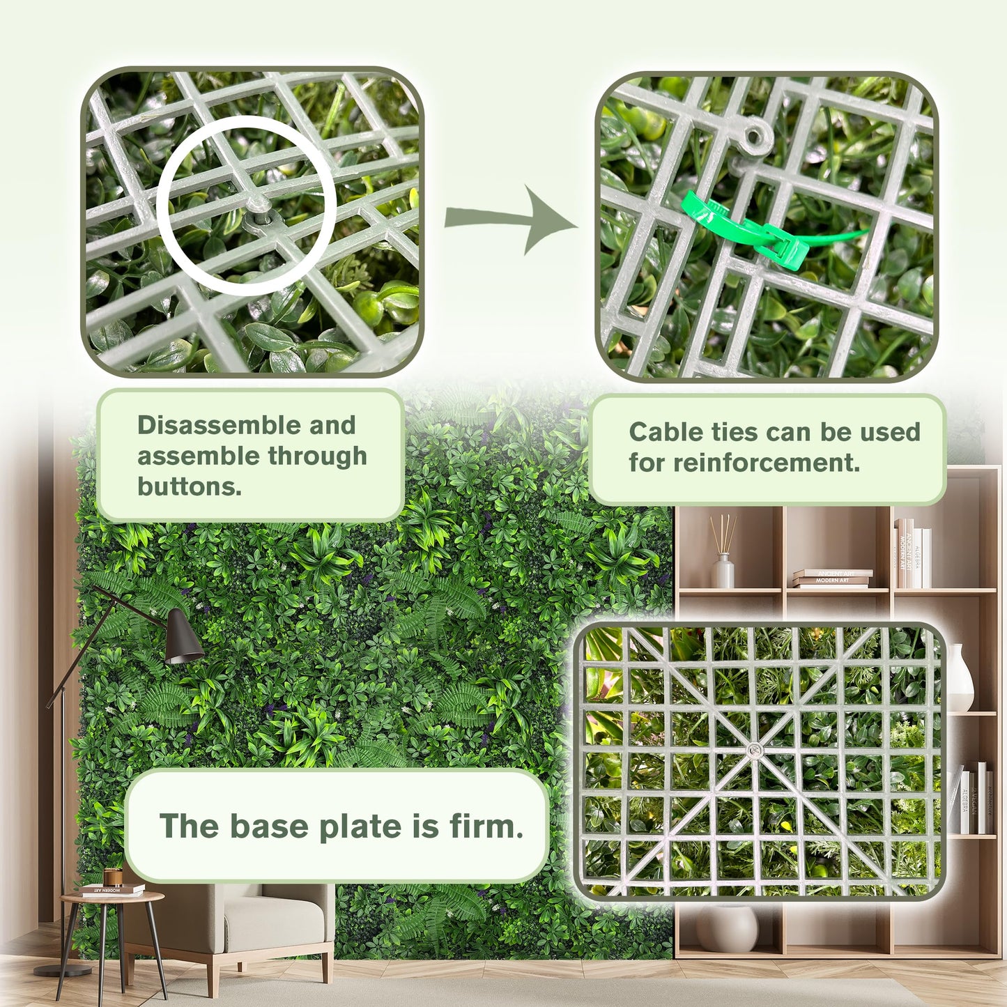 DOPGIB Artificial Green Boxwood Grass Wall Roll: 48"x128"(43 SQFT) UV Protected Ivy Privacy Hedge Fence Screen for Chain Link Fences Panel Indoor,Outdoor Patio Balcony & Garden