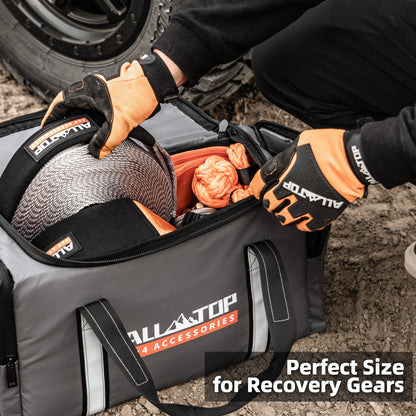 ALL-TOP Recovery Pack Extreme 11in1: Water-Resist Offroad Gear Bag with Recovery Strap Kit(3), Damper, 2 Soft Shackles, SK Hitch Mount, Forged Pulley, Deflator & Gloves