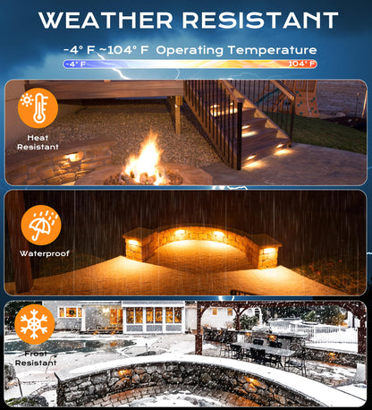 CLOUDY BAY [8 Pack] 7 Inch 5W 5CCT Hardscape Paver Light,Retainng Wall Lights Outdoor,IP65 Waterproof,2700K/3000K/3500K/4000K/5000K Selectable,12V-15 VAC/DC Low Voltage,Frost Lens Step Deck Light