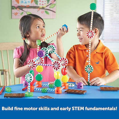 Learning Resources Candy Construction Building Set - 92 Pieces Ages 4+ Fine Motor Skills Toy Toddler Preschool STEM Gifts for Boys