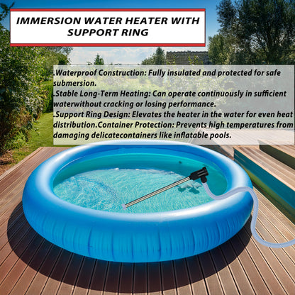 3500W 240V 316 Immersion Water Heater with Wi-Fi, Timer, and Temperature Control – Portable Submersible Heater Suitable for Spa, Above-Floor Swimming Pools, Inflatable Pools, Hot Tubs, and Bathtubs