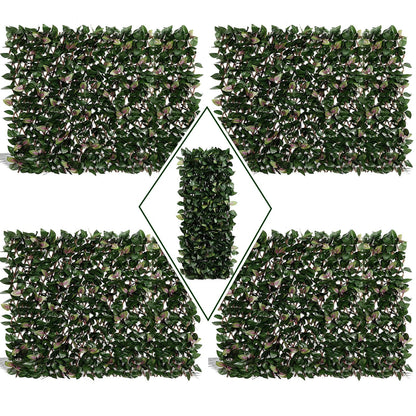 DOEWORKS Expandable Fence Privacy Screen for Balcony Patio Outdoor, 4PCS Faux Ivy Fencing Panel for Backdrop Garden Backyard Home Decorations