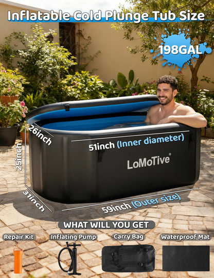 Professional Cold Plunge Tub for Athletes Recovery,59"L x 31"W x 29"H