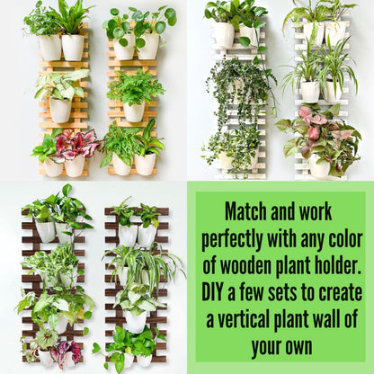 LáLáGreen Wall Planters for Indoor Plants - 10 Pack, 4 Inch Self Watering Planters and Pots, White Wall Mount Planter Plant Holder, Modern Hydroponic Wall Pots Vertical Living Plant Garden Decor