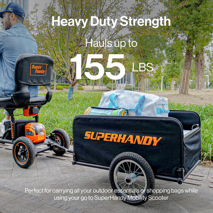 SuperHandy Foldable Wagon - Lightweight, 155 lbs Capacity, Tool-Free Assembly, Compatible with GUT112/GUT140/GUT142 SuperHandy/G Mobility Scooters