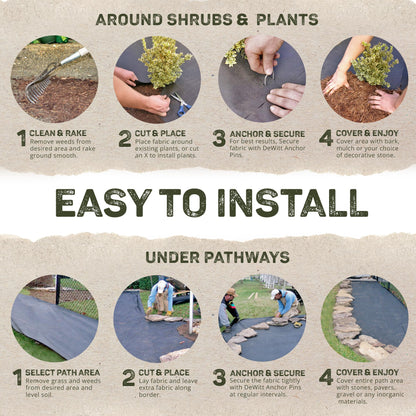 Dewitt SBLT4300 Sunbelt Woven Weed Barrier Landscape Fabric Ground Cover, 4-Foot Width x 300 Feet (4 Pack)