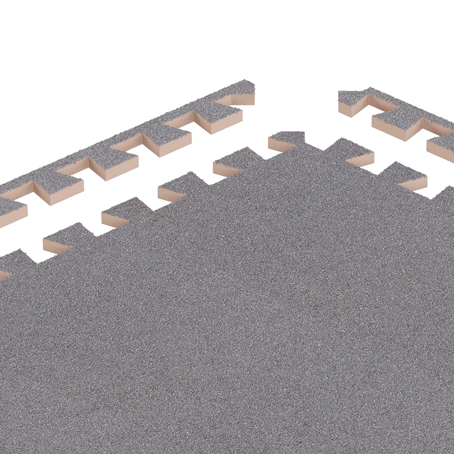 Foam Flooring Tiles - 12-Pack Interlocking EVA Foam Pieces - Non-Toxic Floor Padding for Playroom, Gym, or Basement by Stalwart (Gray)