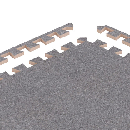 Foam Flooring Tiles - 12-Pack Interlocking EVA Foam Pieces - Non-Toxic Floor Padding for Playroom, Gym, or Basement by Stalwart (Gray)