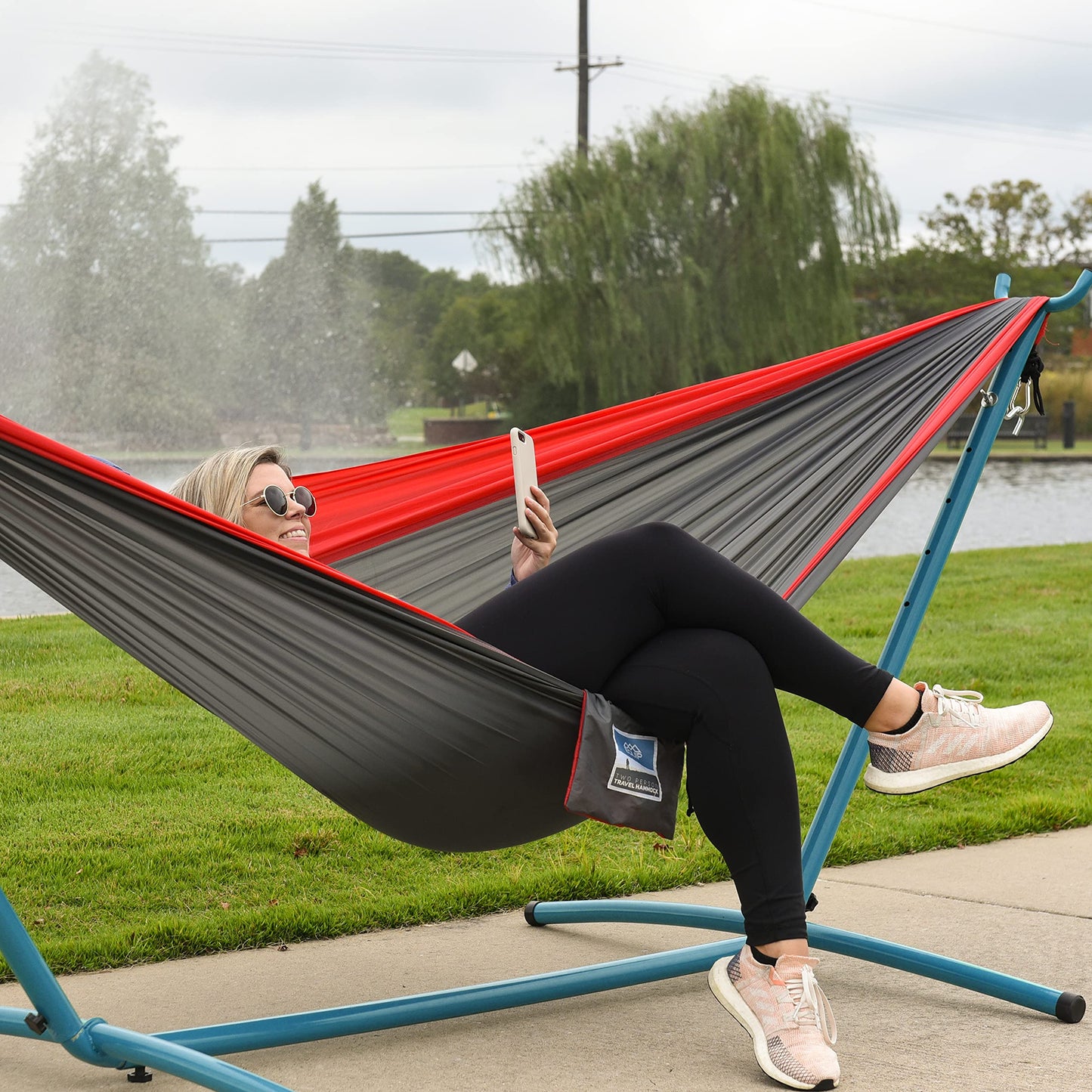 Equip Single Point Portable Hammock Stand - Perfect for Lounging & Camping Hammocks - Hang Around & Enjoy The Outdoors - Up to 400lbs Capacity