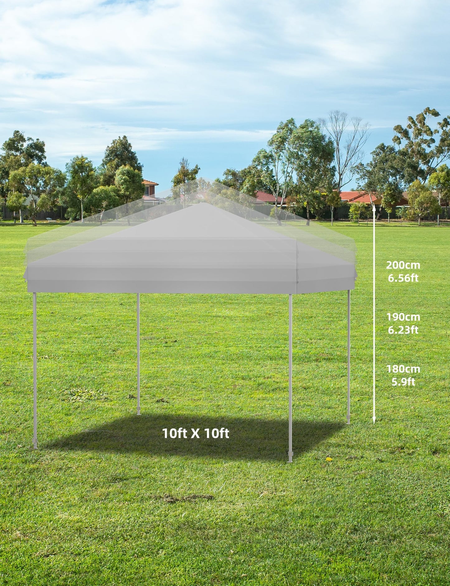 Garveelife 10x10 Pop Up Canopy Tent Outdoor Canopy with 4 Removable Sidewalls Heavy Duty Commercial Instant Tent Shelter, White