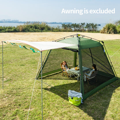 Pop Up Screen House Gazebo 8.2'x8.2'x75'' – Instant Portable Canopy with Mosquito Netting & UPF Sun Protection, Tool-Free 60s Setup, Foldable Outdoor Tent for Backyard, Camping, Park,Olive Green