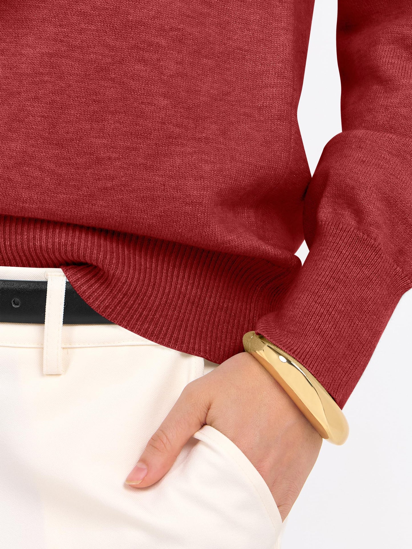 ANRABESS Womens Long Sleeve V Neck Sweaters 2025 Fall Casual Classic Soft Loose Fit Basic Pullover Jumper Top