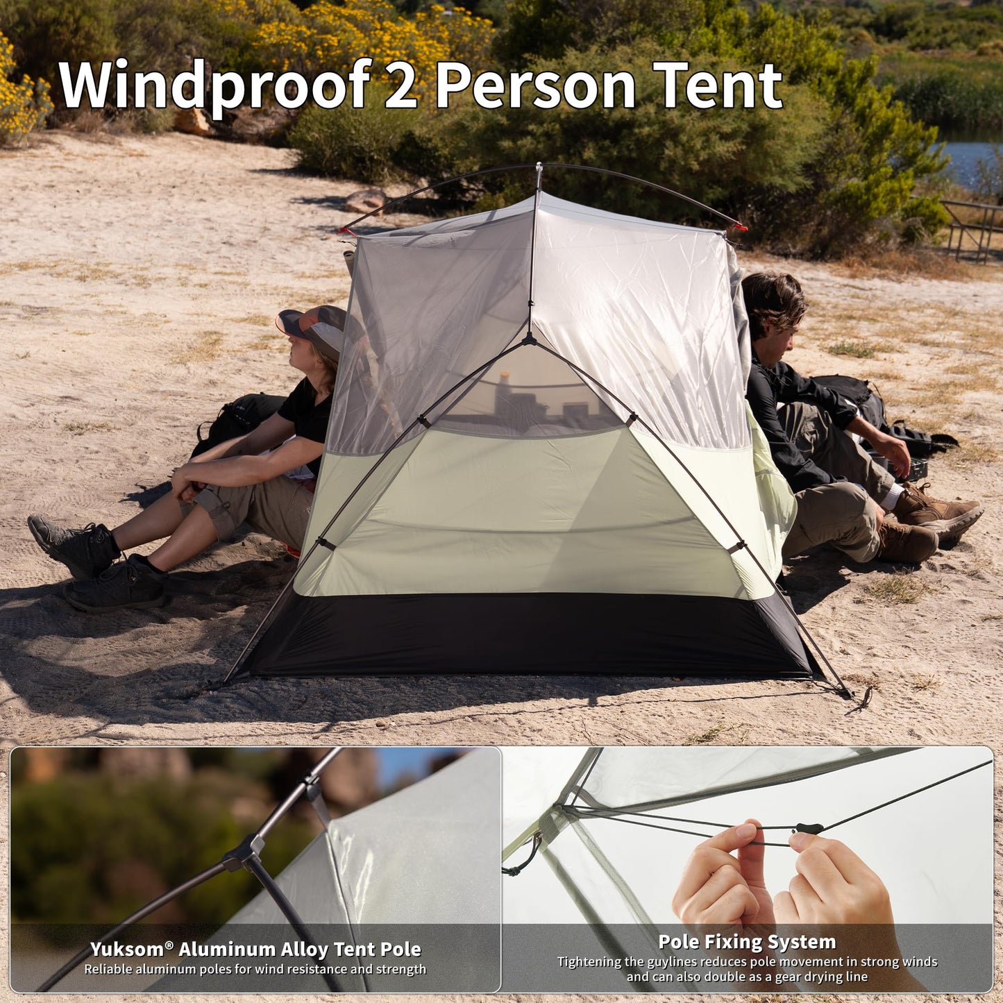 Naturehike Mongar Pro 1/2/3 Person Backpacking Tent,Waterproof Nylon Easy Setup Lightweight Camping Tent