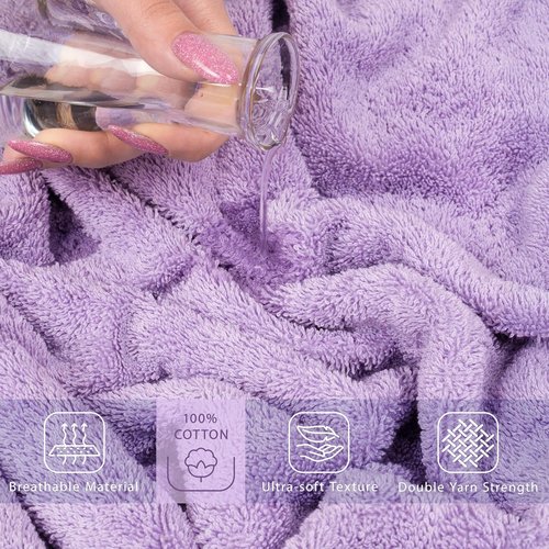Cotton Paradise 100% Cotton Oversized Bath Sheet - Extra Large Turkish Towel, Lilac 40x80 Inches