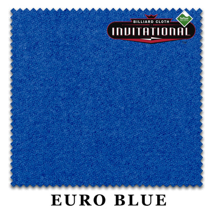 Championship Invitational Teflon Billiard Pool Table Felt Cloth - w/Spots - Pre-Cut Rails - Authorized Dealer (Euro Blue, 8 ft)