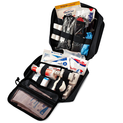 Scherber Vehicle IFAK Emergency Trauma Kit | 90+ Medical Supplies & Equipment, NAR Tourniquet & CPR Mask | Fully Stocked Rip Away Molle Pouch for Car, Home & Pro First Aid | Intermediate, Black
