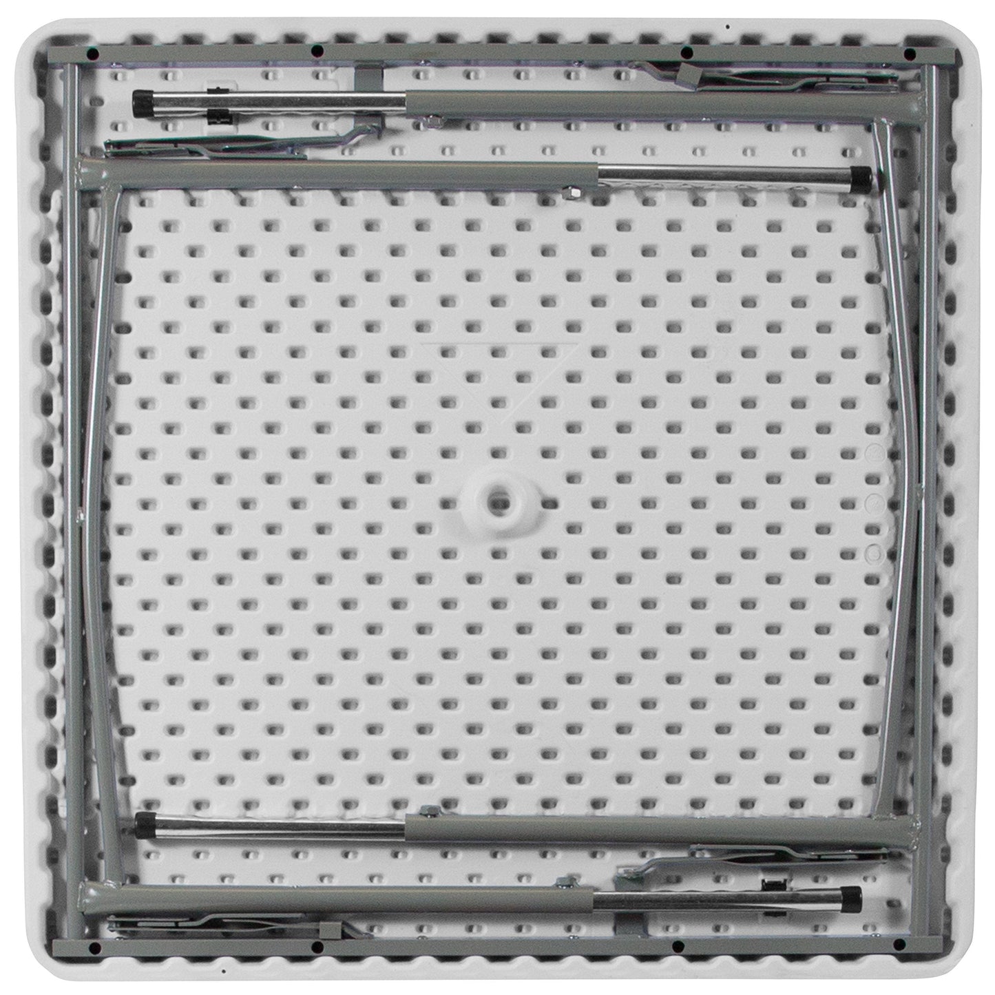Flash Furniture Kathryn 2.79-Foot Square Height Adjustable Granite White Plastic Folding Table