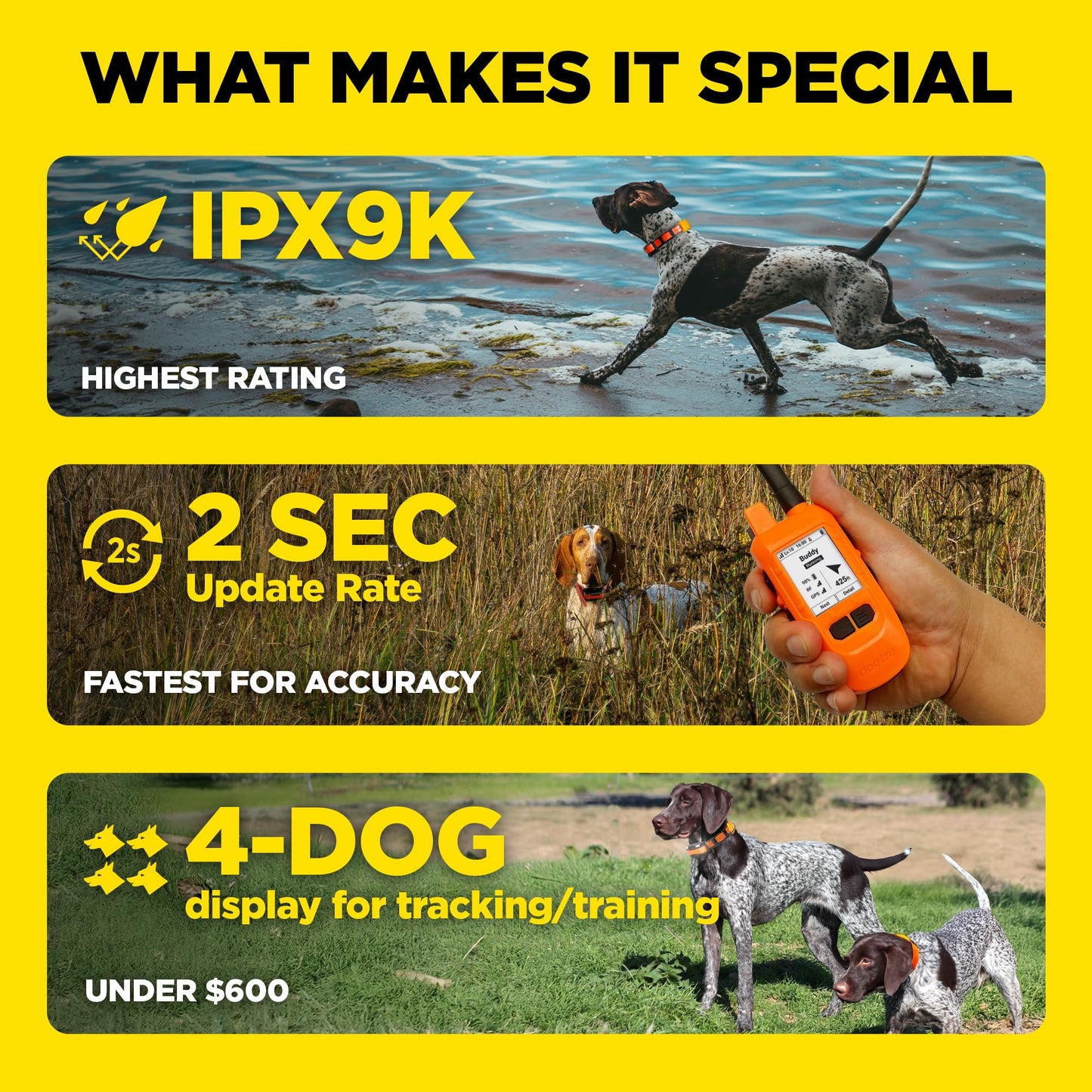 Dogtra PATHFINDER2 Compass Handheld Only - Live GPS Dog Tracking & Training E-Collar Remote (Requires Receiver), Built-in 2" LCD, No Subscription Required, 4 or 9-Mile Range, Expandable to 21 Dogs
