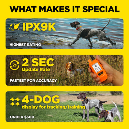 Dogtra PATHFINDER2 Compass Handheld Only - Live GPS Dog Tracking & Training E-Collar Remote (Requires Receiver), Built-in 2" LCD, No Subscription Required, 4 or 9-Mile Range, Expandable to 21 Dogs