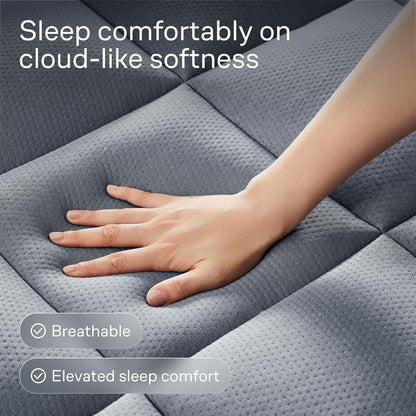 Niagara Sleep Solution Ultra Soft Mattress Topper - Bamboo Viscose Pillow Top for Back Pain Relief | Twin Size, Gray