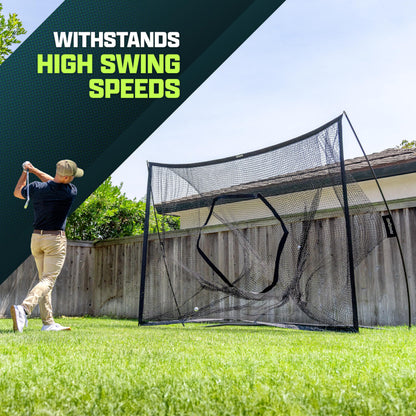 GoSports Golf Practice Hitting Net - Choose Between Huge 10 ft x 7 ft or 7 ft x 7 ft Nets - Personal Driving Range for Indoor or Outdoor Use - Designed by Golfers for Golfers