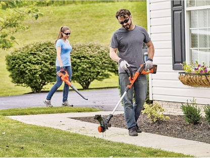 BLACK+DECKER 40V Max Cordless Sweeper & String Trimmer - Battery & Charger Included | Efficient Lawn Care
