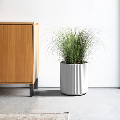 Veradek Demi Series Round Planter for Porch, Patio, Backyard | Durable Plastic-Concrete Material | Modern Décor for Tall Plants, Flowers