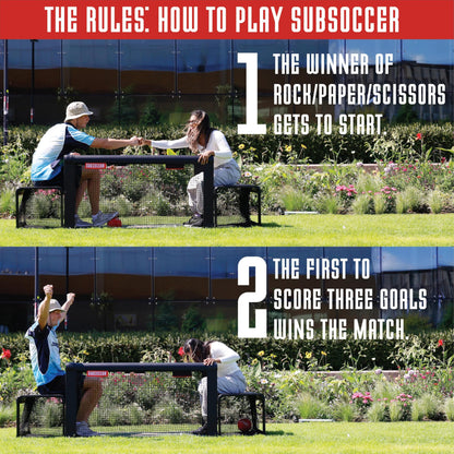 Subsoccer S3 Portable Bench Soccer Game Sturdy Indoor Outdoor Table Soccer Set with Benches and Ball, Easy Assembly Pack and Go Design for Beach, Home, Office or Backyard, Fun for All Ages