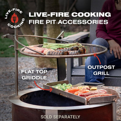 Breeo Smokeless Fire Pit (X Series 24, Corten Steel) | 27.5 inch Smokeless Firepit for Outside | 62 Pounds | Ideal for Families Compatible with Wide Range of Breeo Accessories