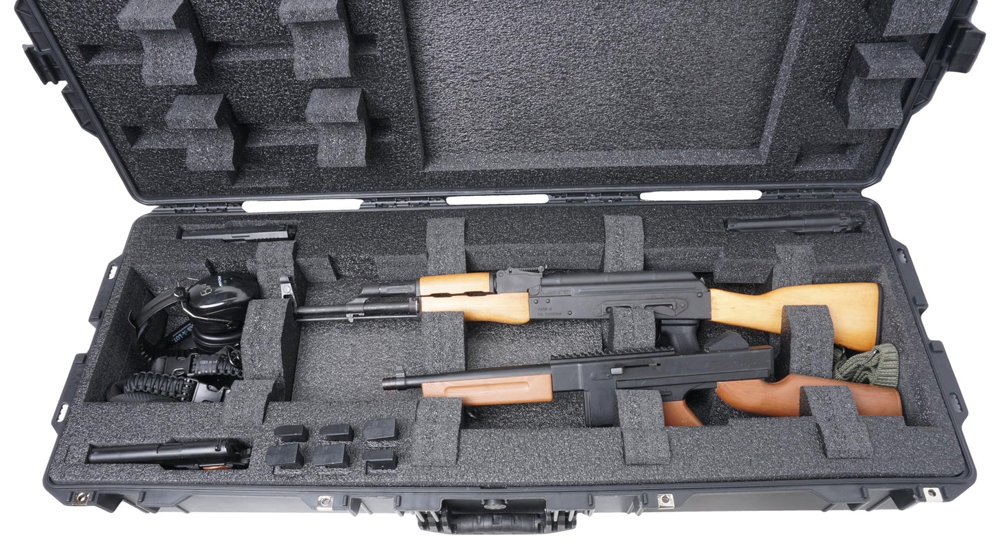 Case Club 2 Rifle (or Shotgun) Waterproof Case fits Multiple Guns & 3 Pistols