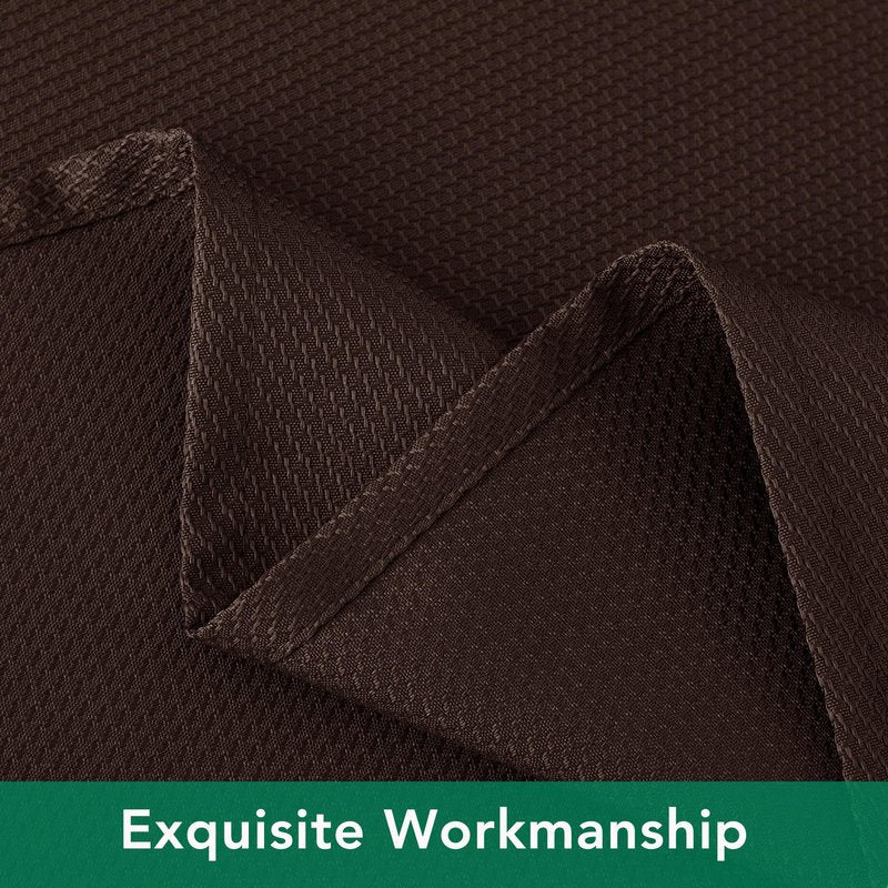 Biscaynebay Textured Fabric Round Tablecloths 90", Brown Water Resistant Table Cloths Circle Folding Table Covers Linen for Dining, Kitchen, Wedding, Parties etc. Machine Washable