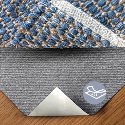 Cozy Den Non-Slip Rug Pads - Felt & Rubber for Area Rugs & Tile Floors | 23.8" x 23.8" | 10 Pcs - Nevada Gray