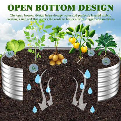 DERYONI Galvanized Raised Garden Bed Kit 2pack,Outdoor Planter Raised Beds 4x2x1ft for Vegetables,Fruits,Flowers,Galvanized Raised Garden Bed Boxes