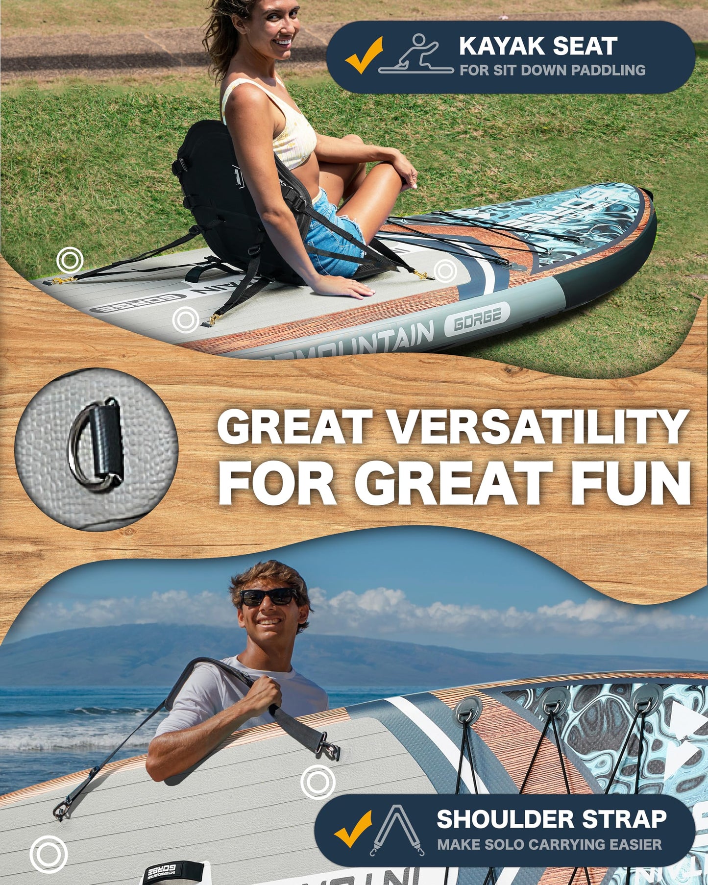 11'x34 Ultra Wide Paddleboard, Inflatable SUP&420lb Capacity for All Skill, Stand-up Paddle Board for Yoga/Family, EVA Deck, US Fin, High-Pressure Pump, 100L Bag, Safety Leash