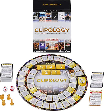 Clipology Game - The Premier Streaming Board Game Featuring Real Clips From The World's Best Movies &amp TV Shows | Movie Trivia Game